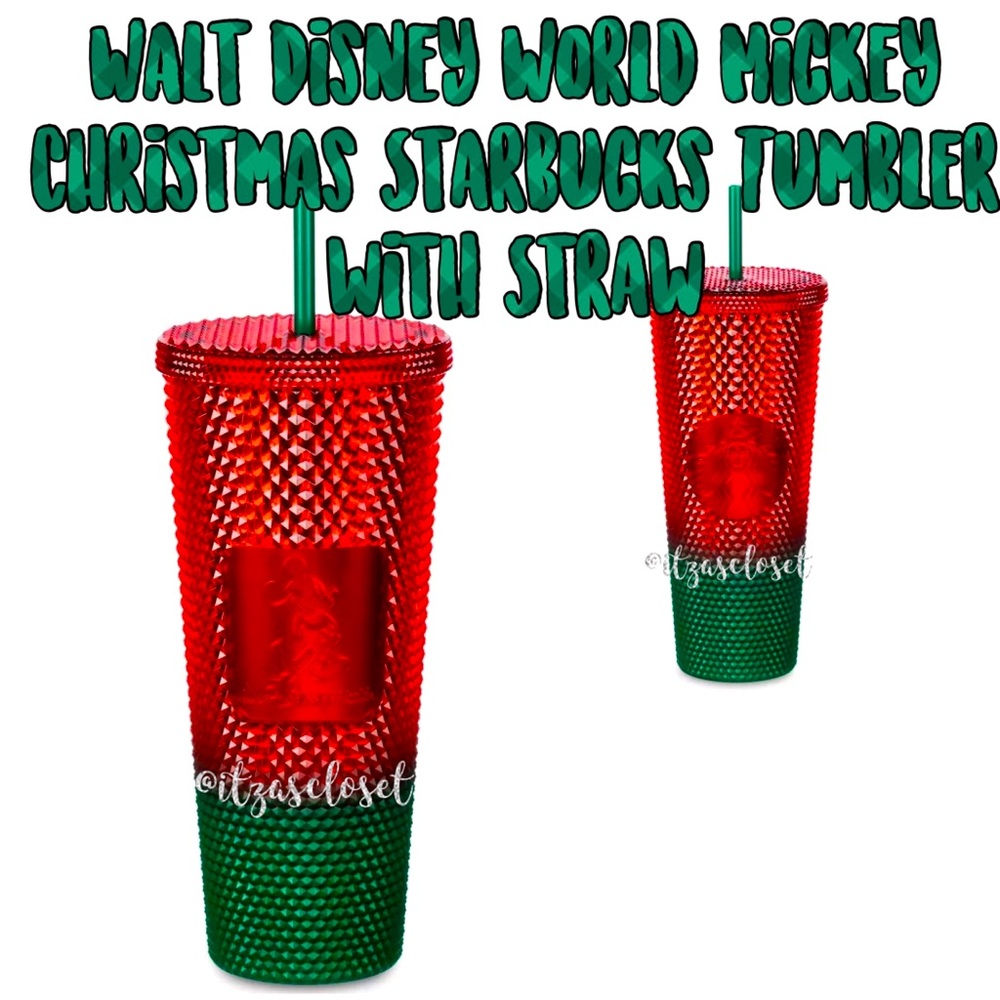 Disney Parks Mickey Christmas Starbucks Tumbler with Straw Walt Disney World NWT